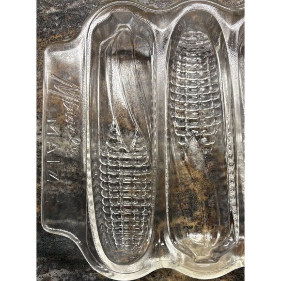 Vintage Miracle Maize 12” x 6" Clear Glass Corn Stick Baking Pan Cornbread Dish - Picture 2 of 7